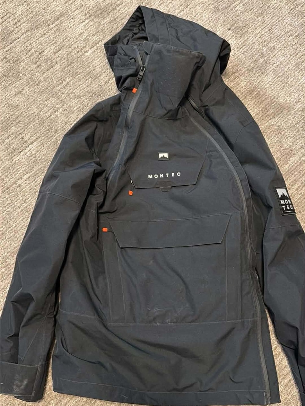 Montec Men's Black Ski Jacket with Hood